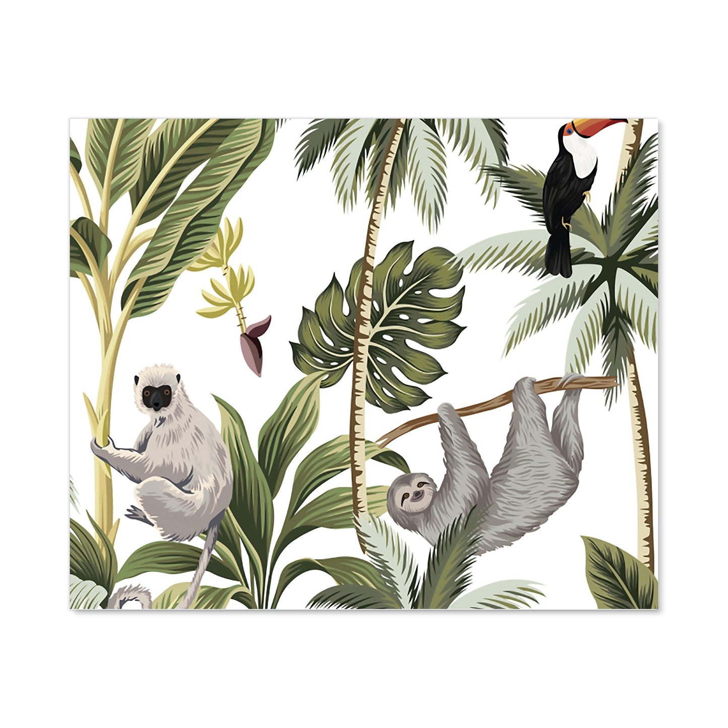 Tropical Sloths Kitchen Splashback