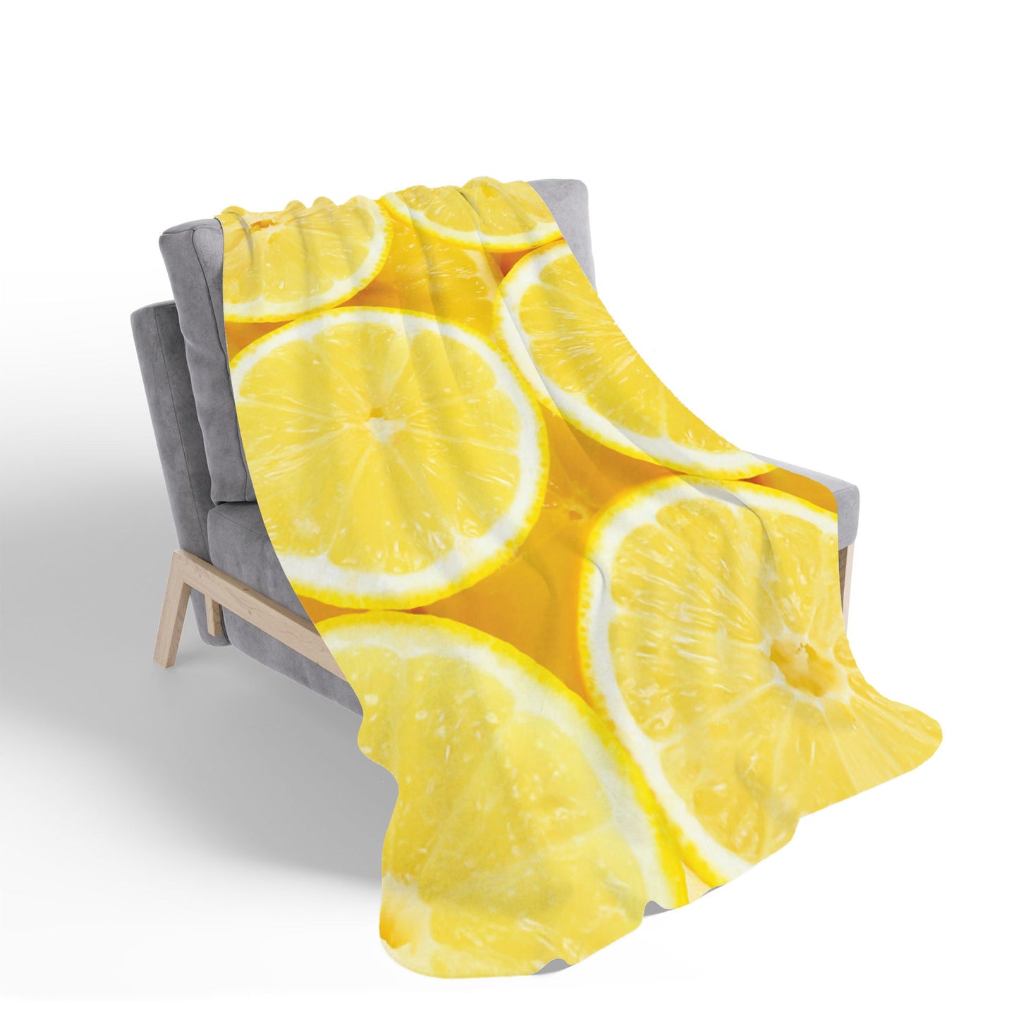 Vibrant Lemons Sherpa Blanket
