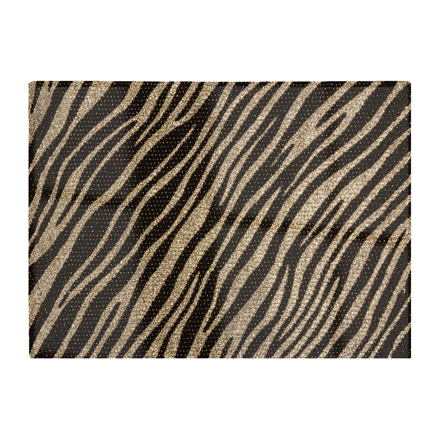 Golden Zebra Print Glass Chopping Board