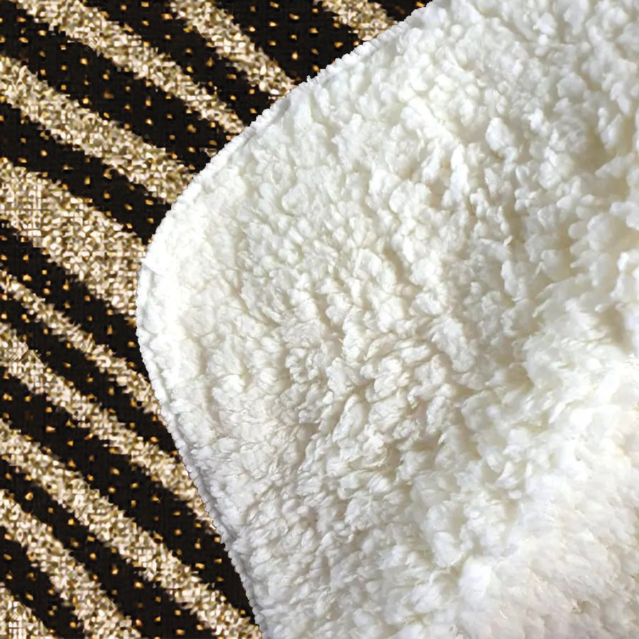 Golden Zebra Print Sherpa Blanket