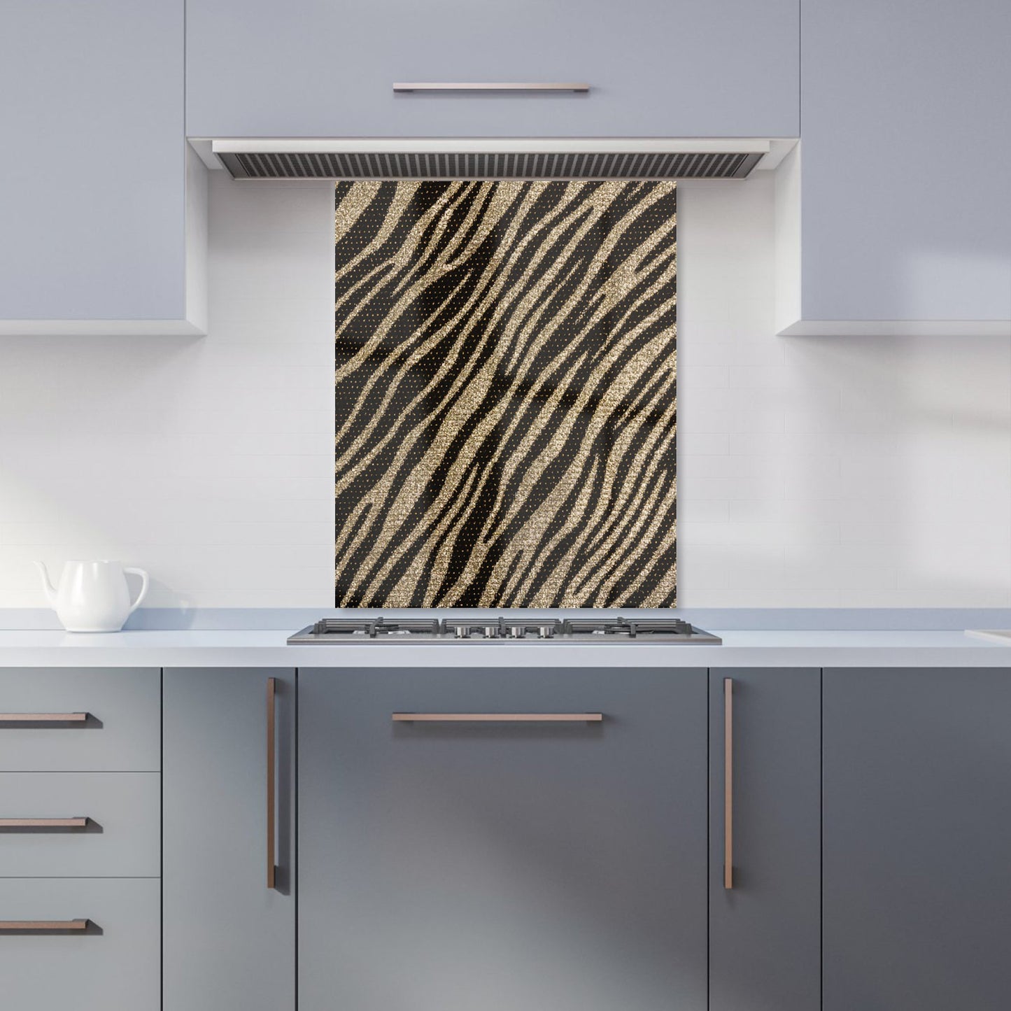 Golden Zebra Print Kitchen Splashback