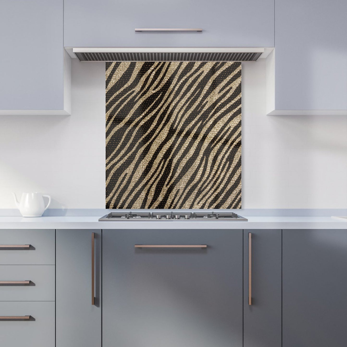 Golden Zebra Print Kitchen Splashback