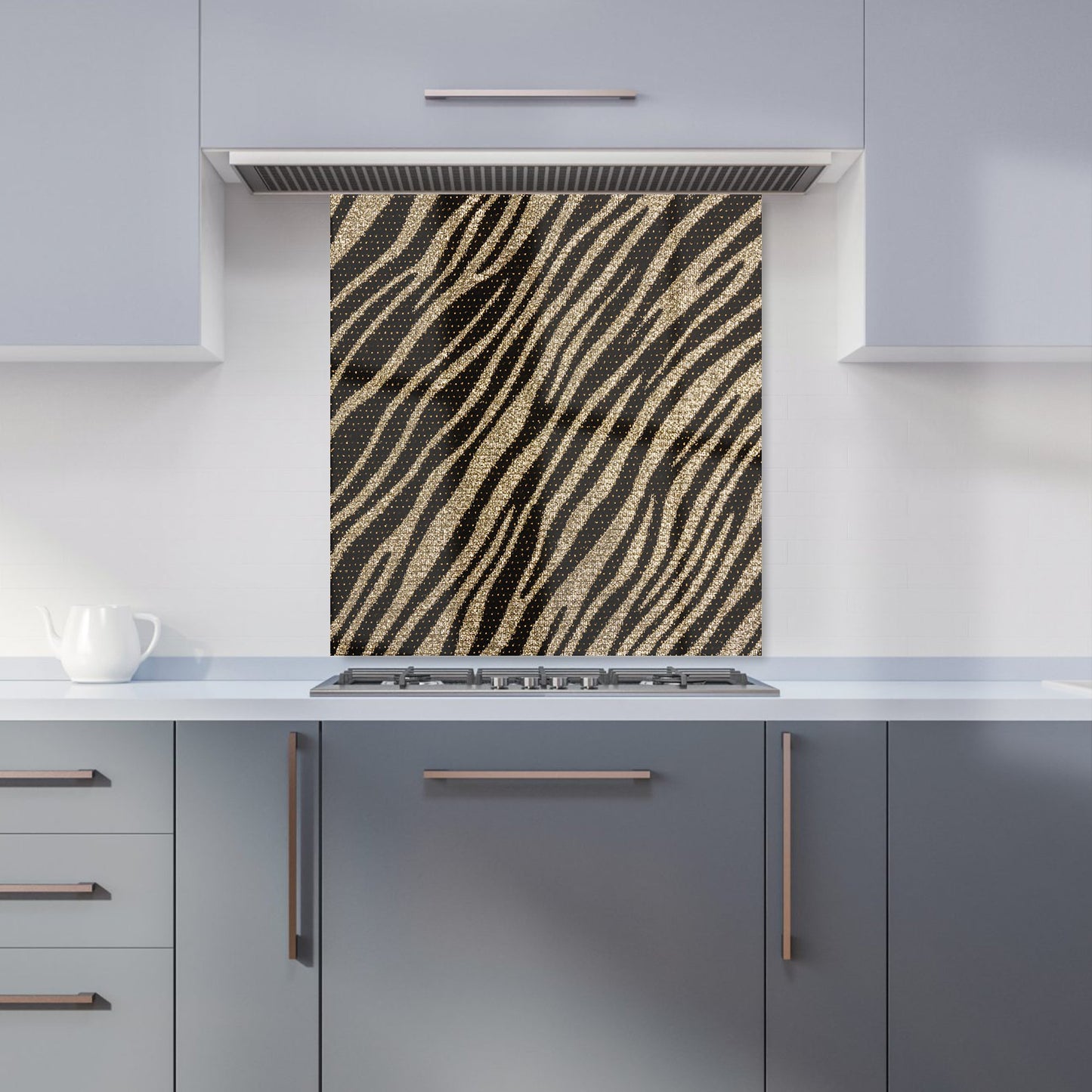 Golden Zebra Print Kitchen Splashback