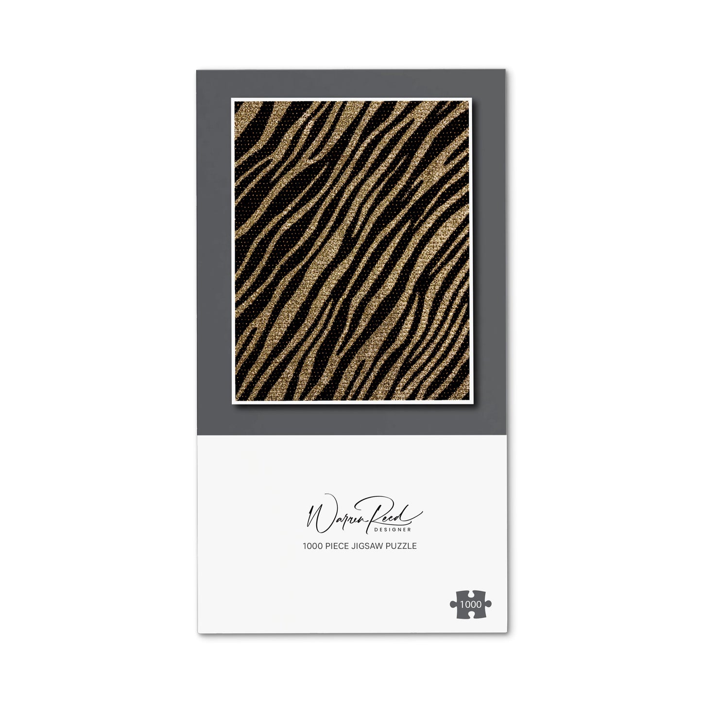 Golden Zebra Print Jigsaw Puzzle