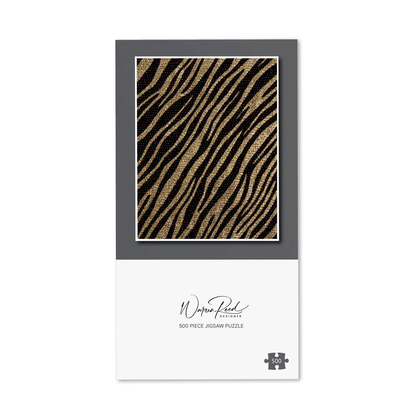 Golden Zebra Print Jigsaw Puzzle