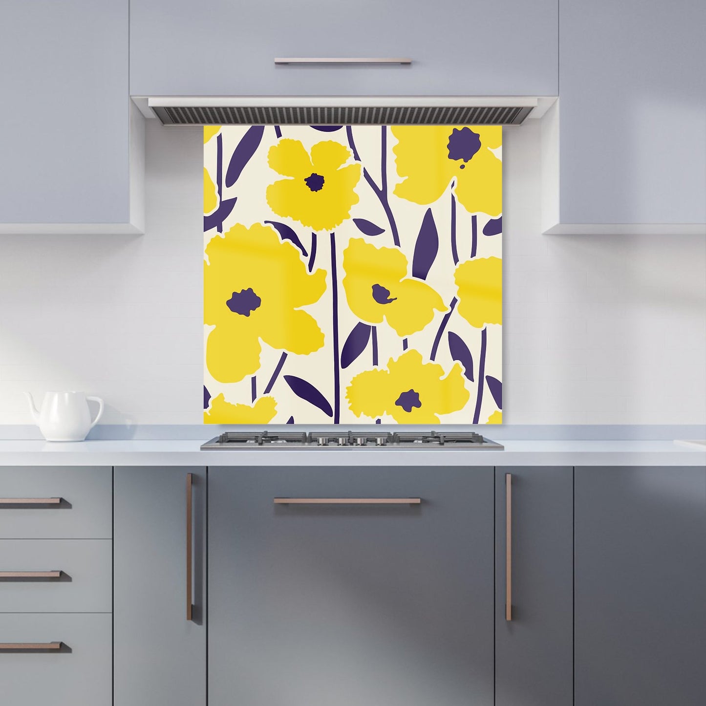 Vintage Tropical Flowers Kitchen Splashback