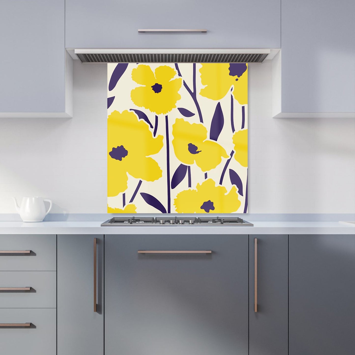 Vintage Tropical Flowers Kitchen Splashback