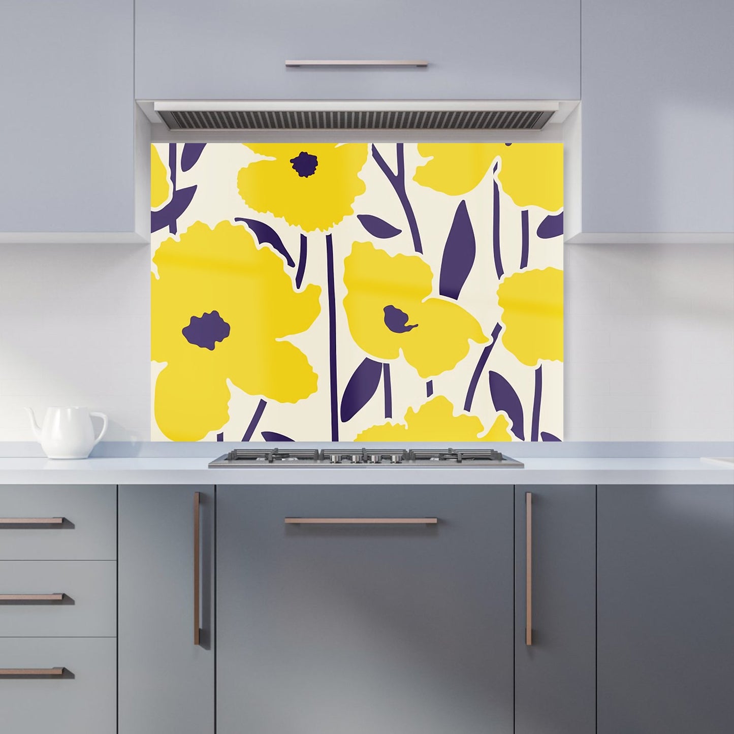 Vintage Tropical Flowers Kitchen Splashback