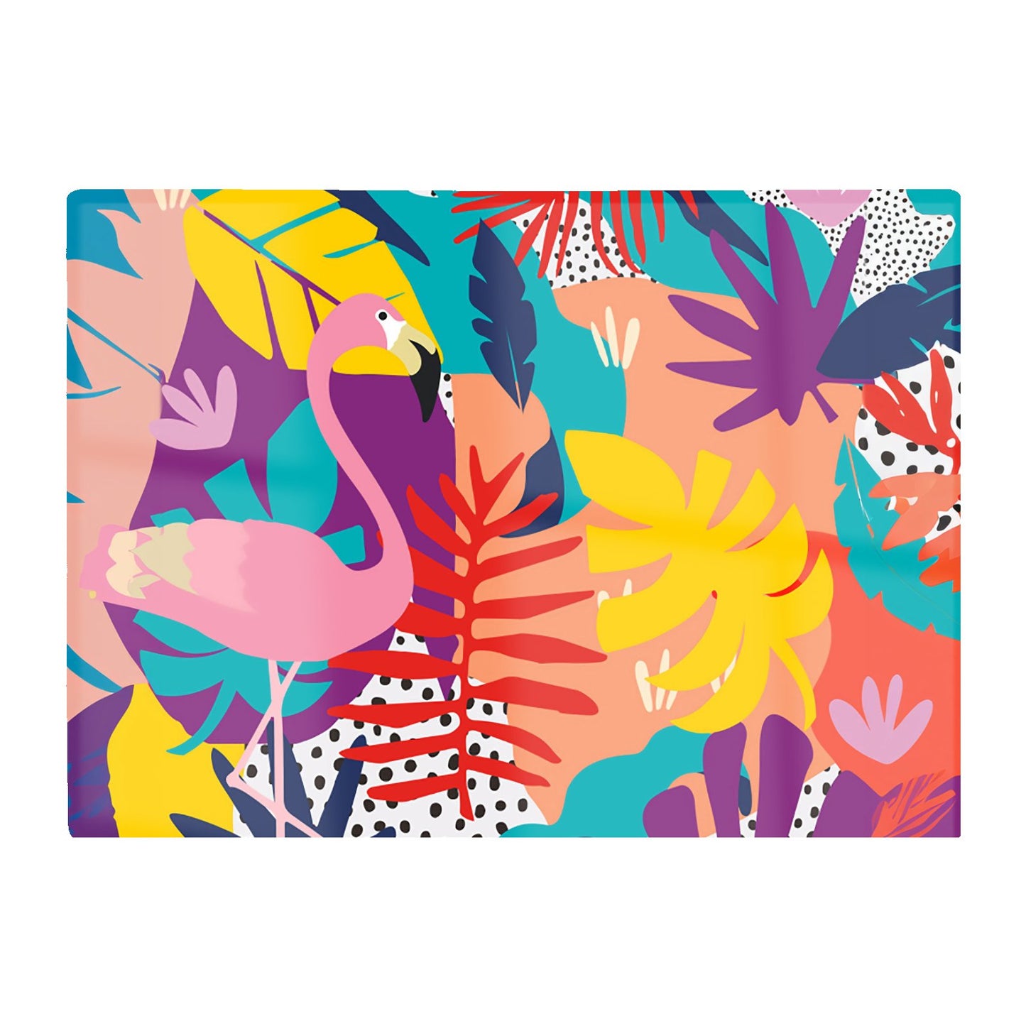 Tropical Flamingoes Glass Chopping Board