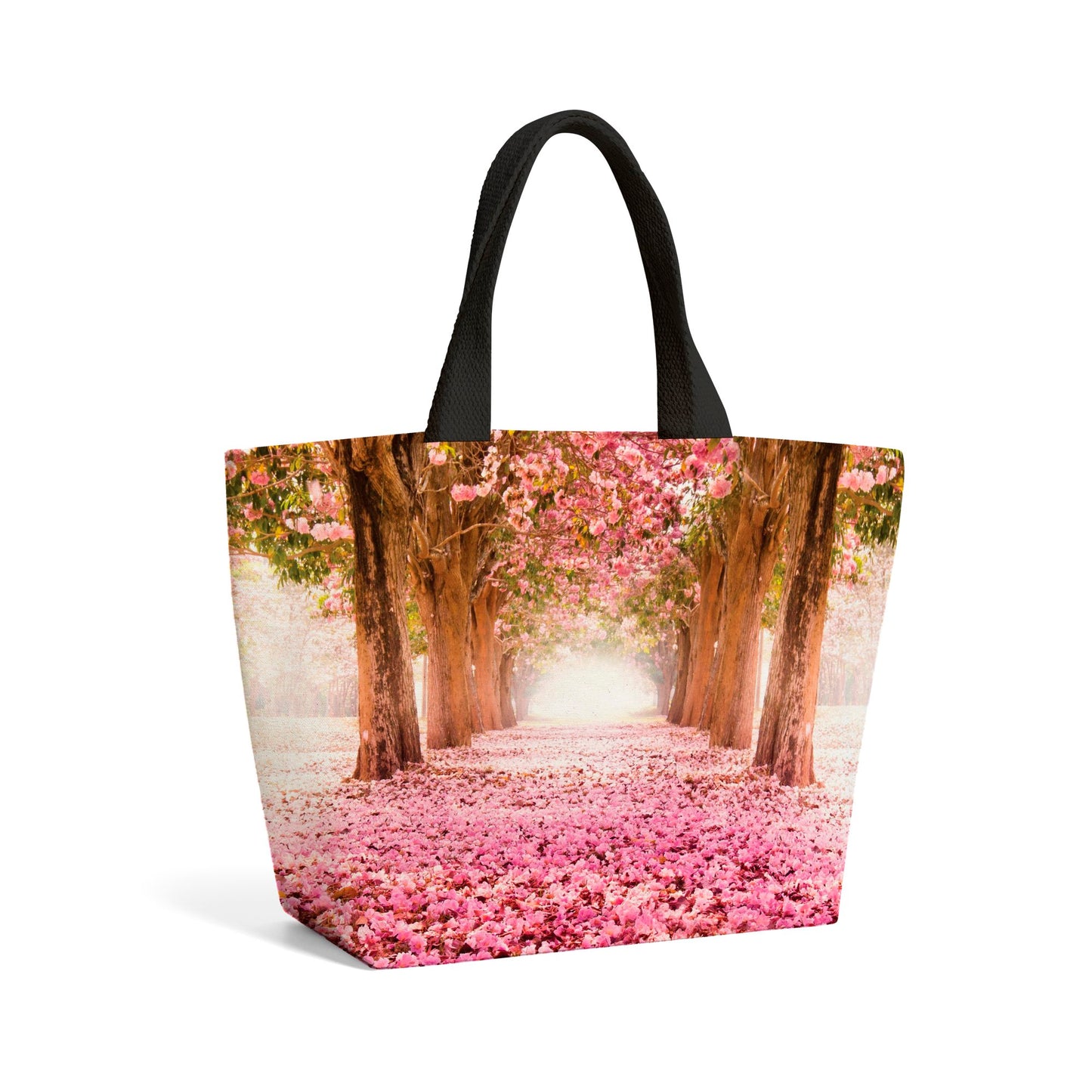 Pink Flower Tree Tunnel Beach Shopper Tote Bag