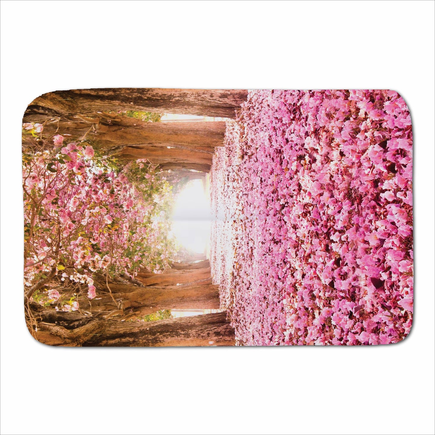 Pink Flower Tree Tunnel Sherpa Blanket