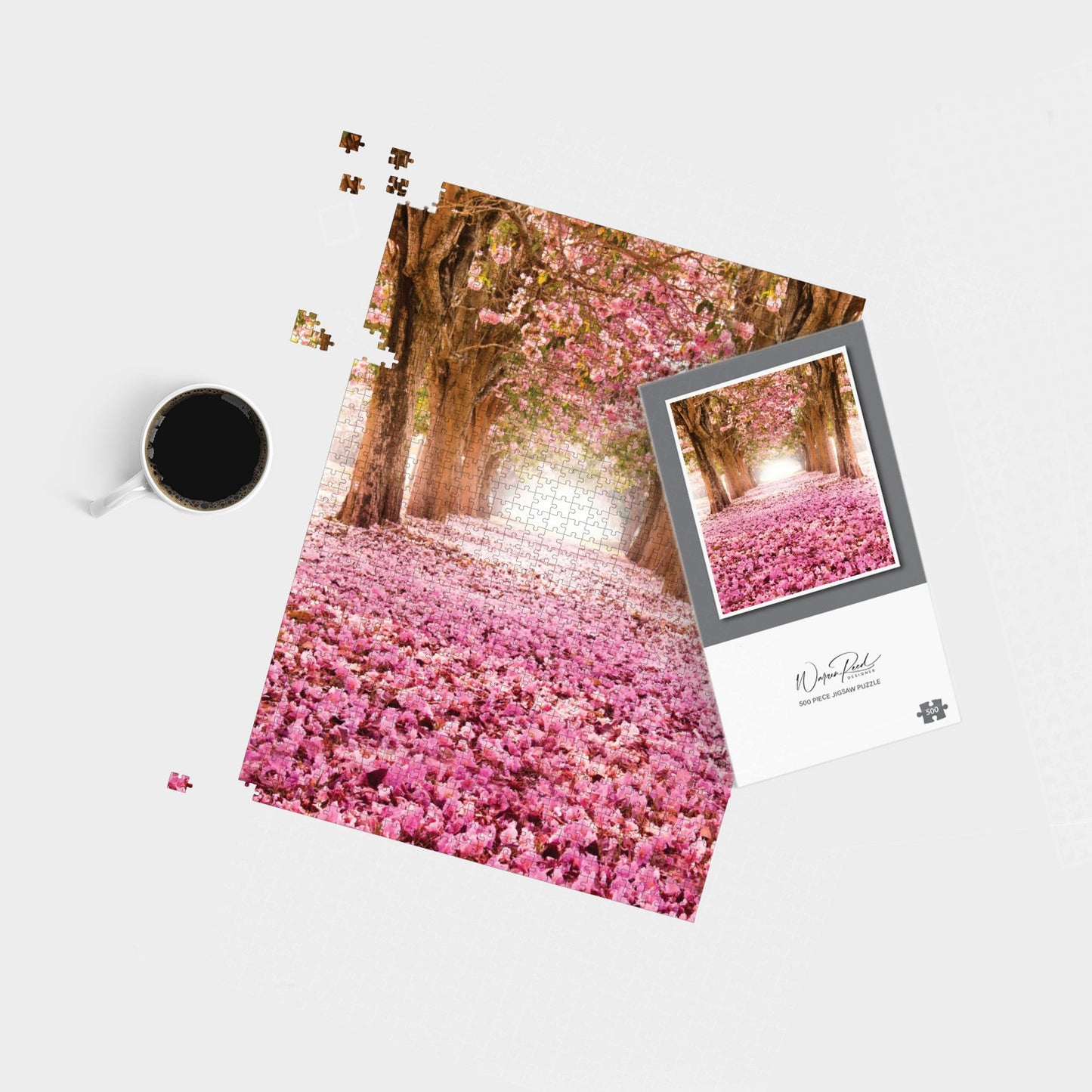 Pink Flower Tree Tunnel Jigsaw Puzzle