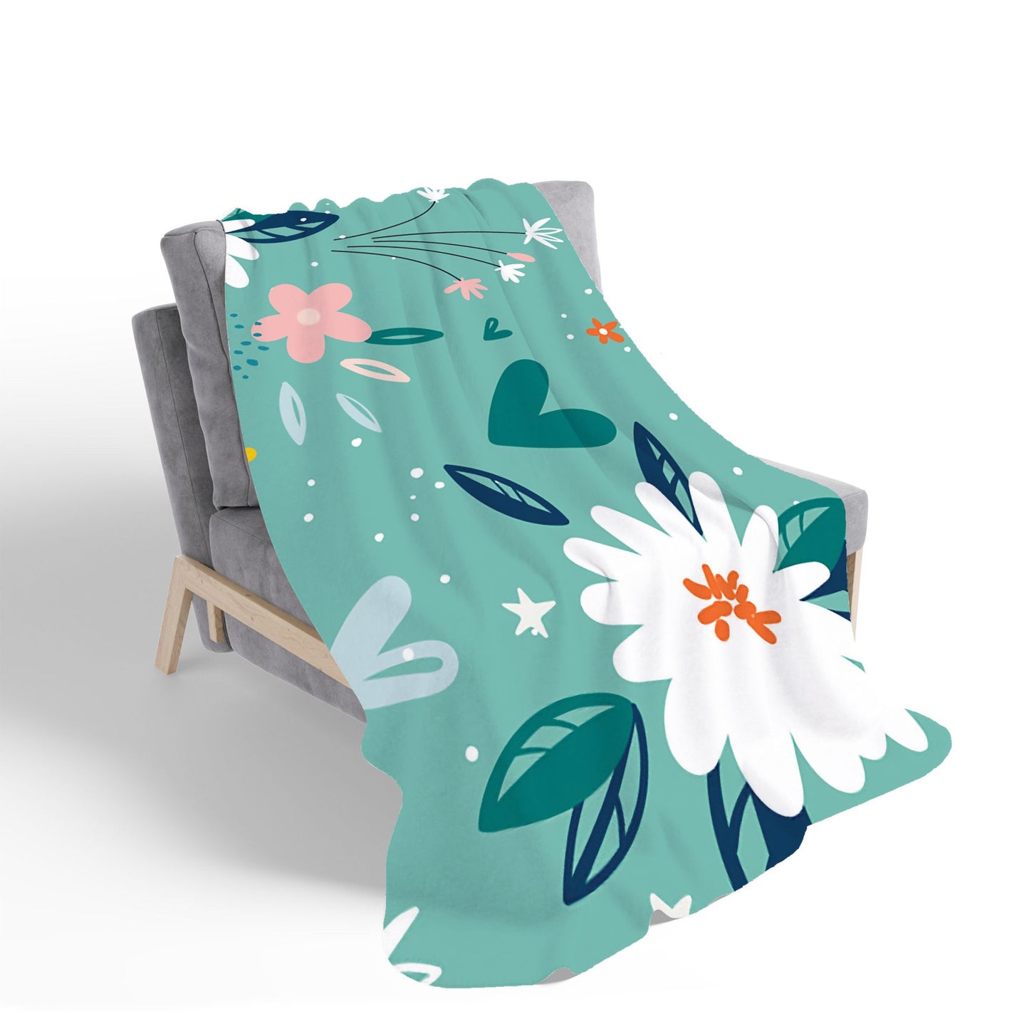 Garden Summer Flowers Sherpa Blanket