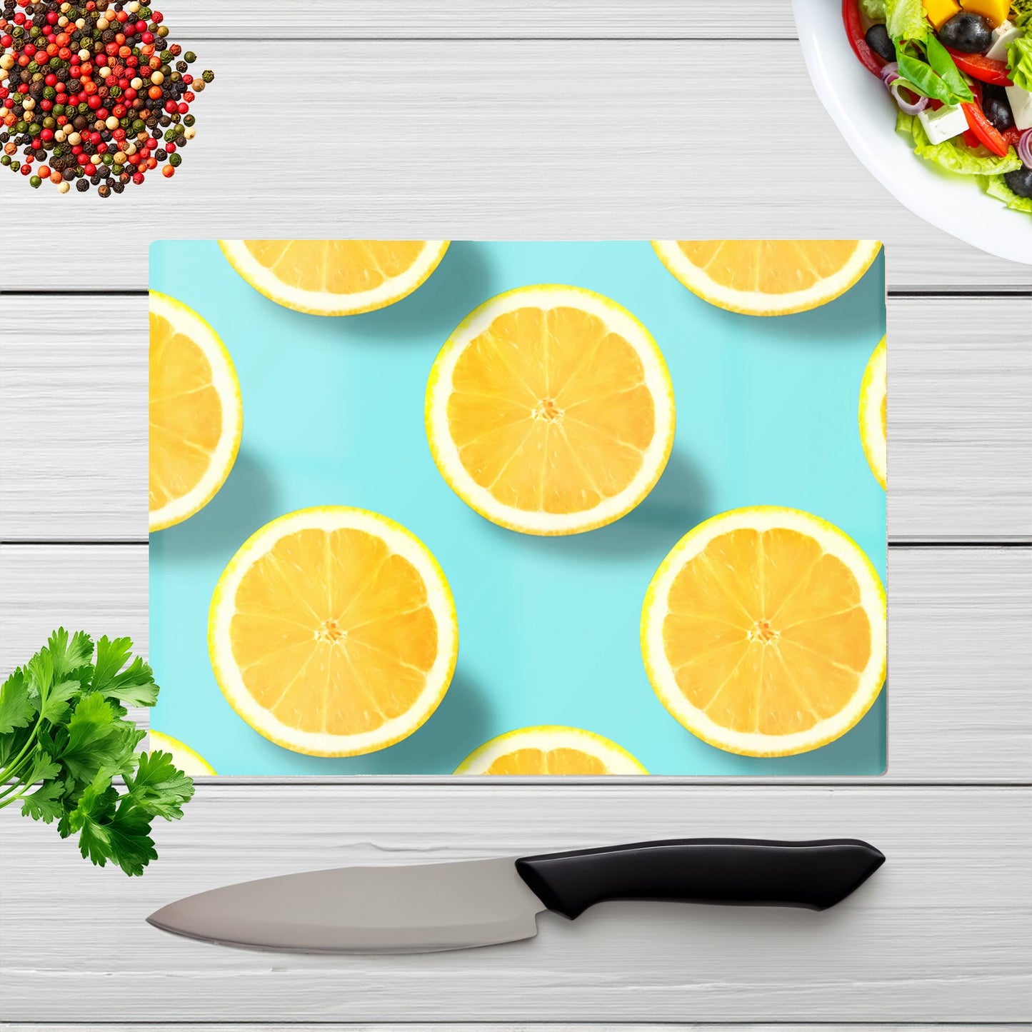 Fresh Lemons Glass Chopping Board