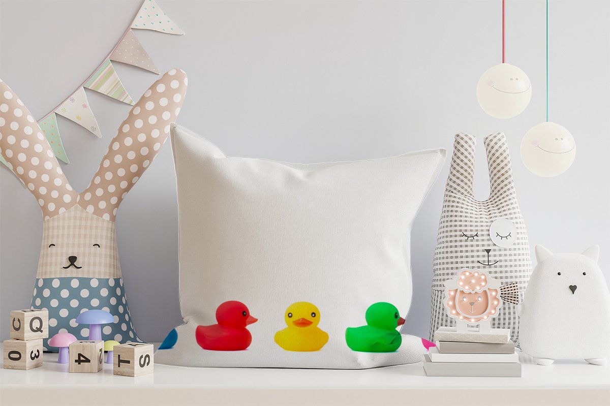 Coloured Rubber Ducks Cushions