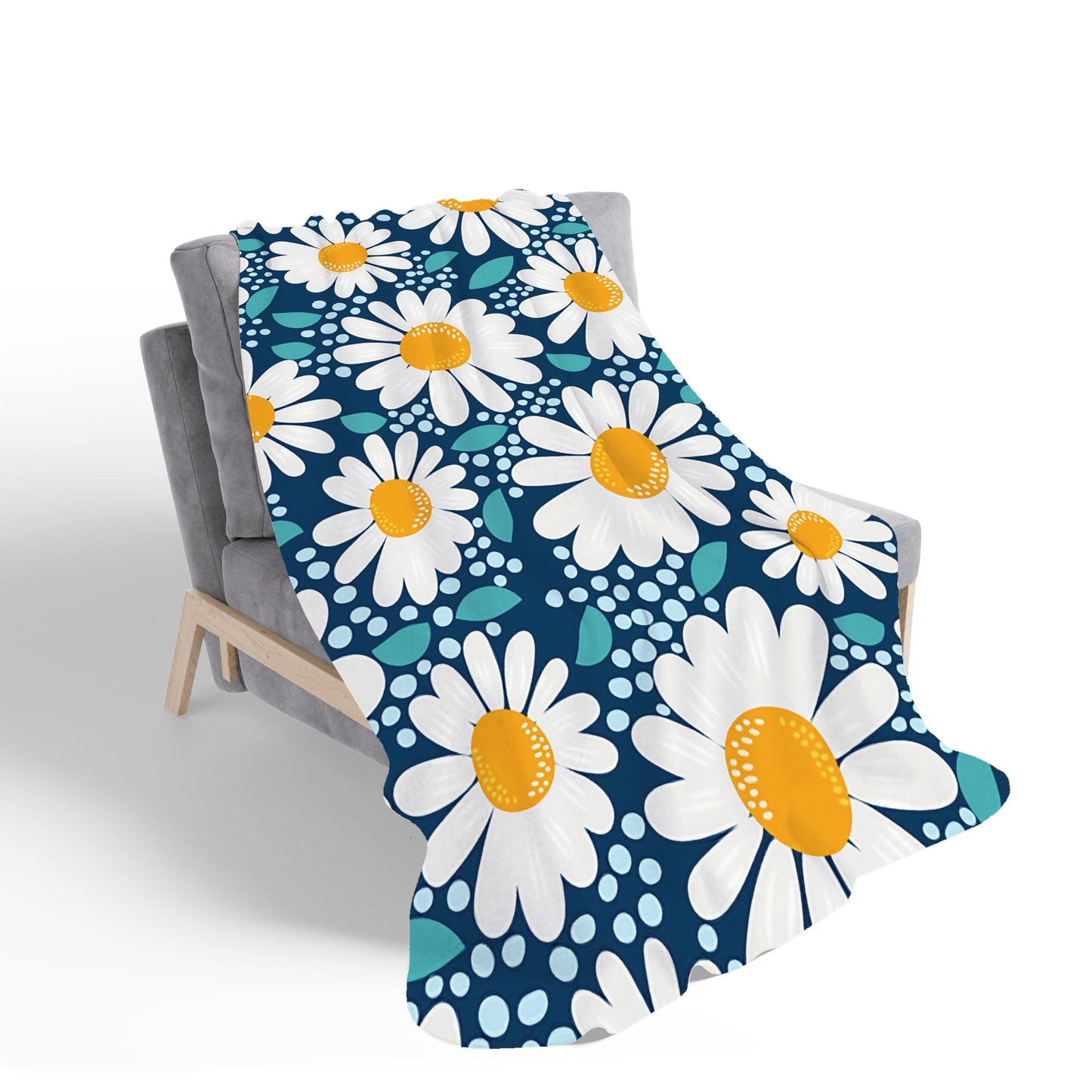 Camomile Flowers Sherpa Blanket