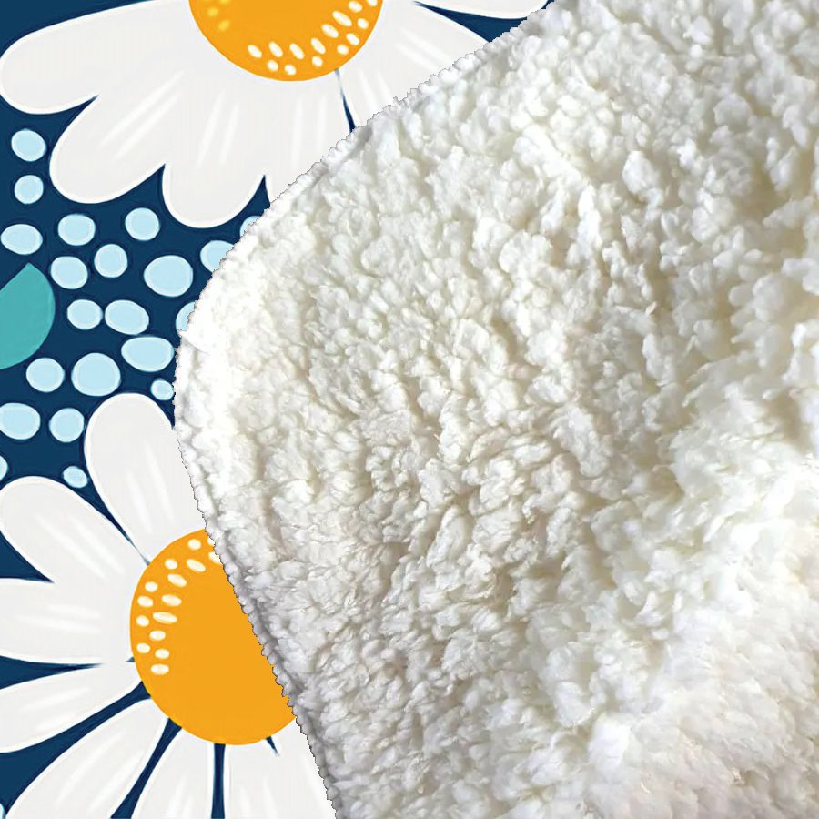 Camomile Flowers Sherpa Blanket