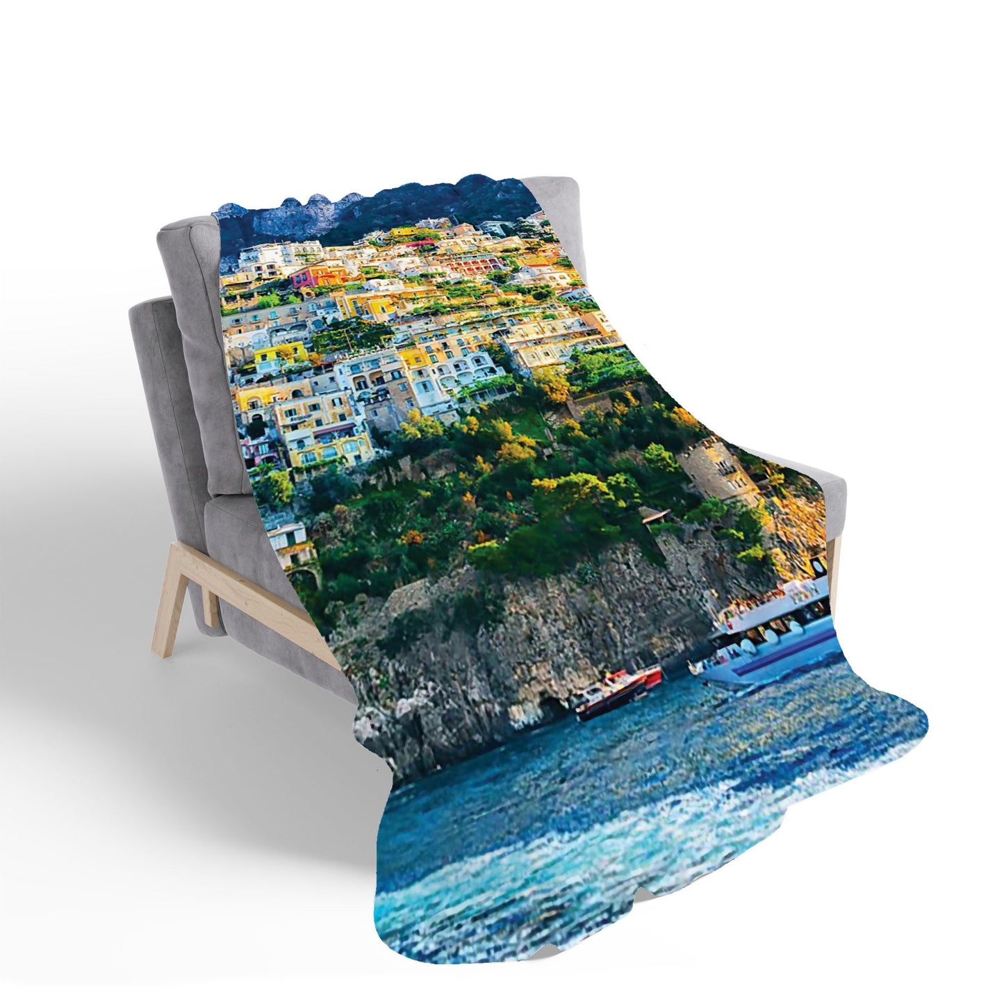 Positano, Amalfi Coast Sherpa Blanket