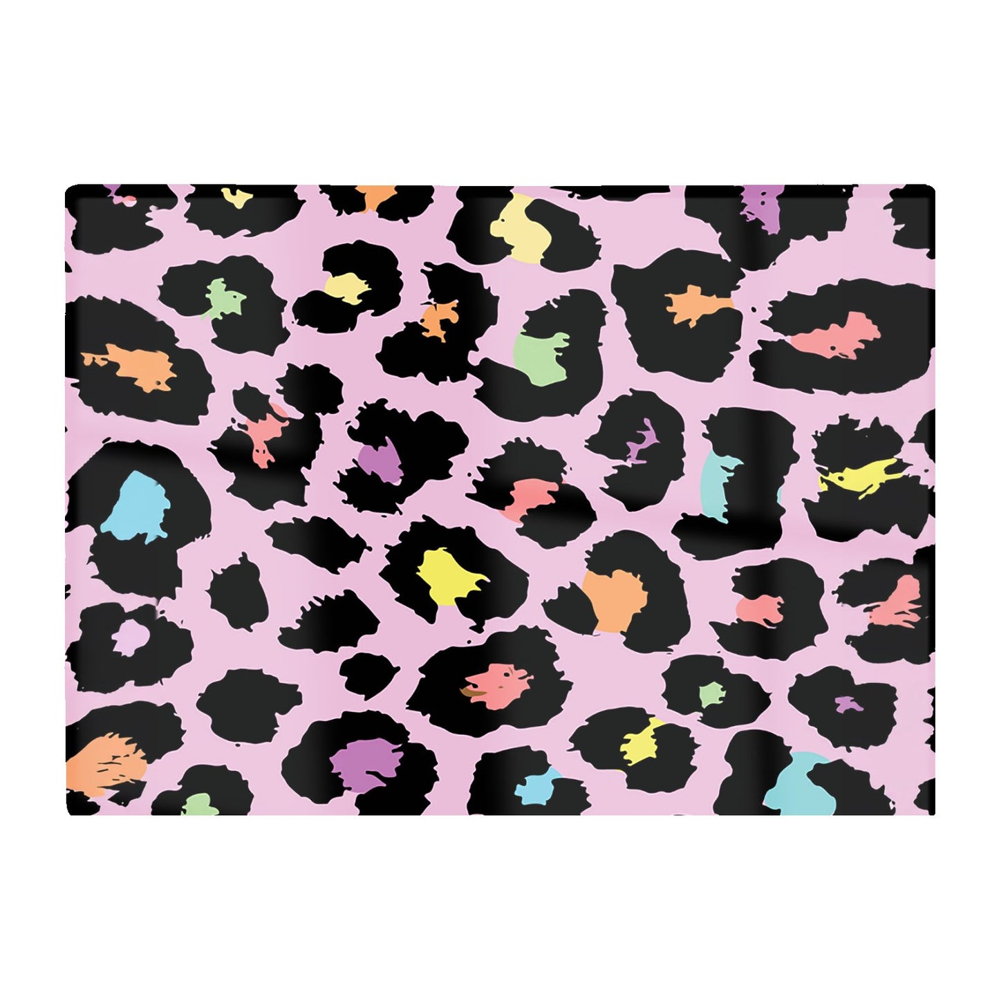 Pink Leopard Print Glass Chopping Board