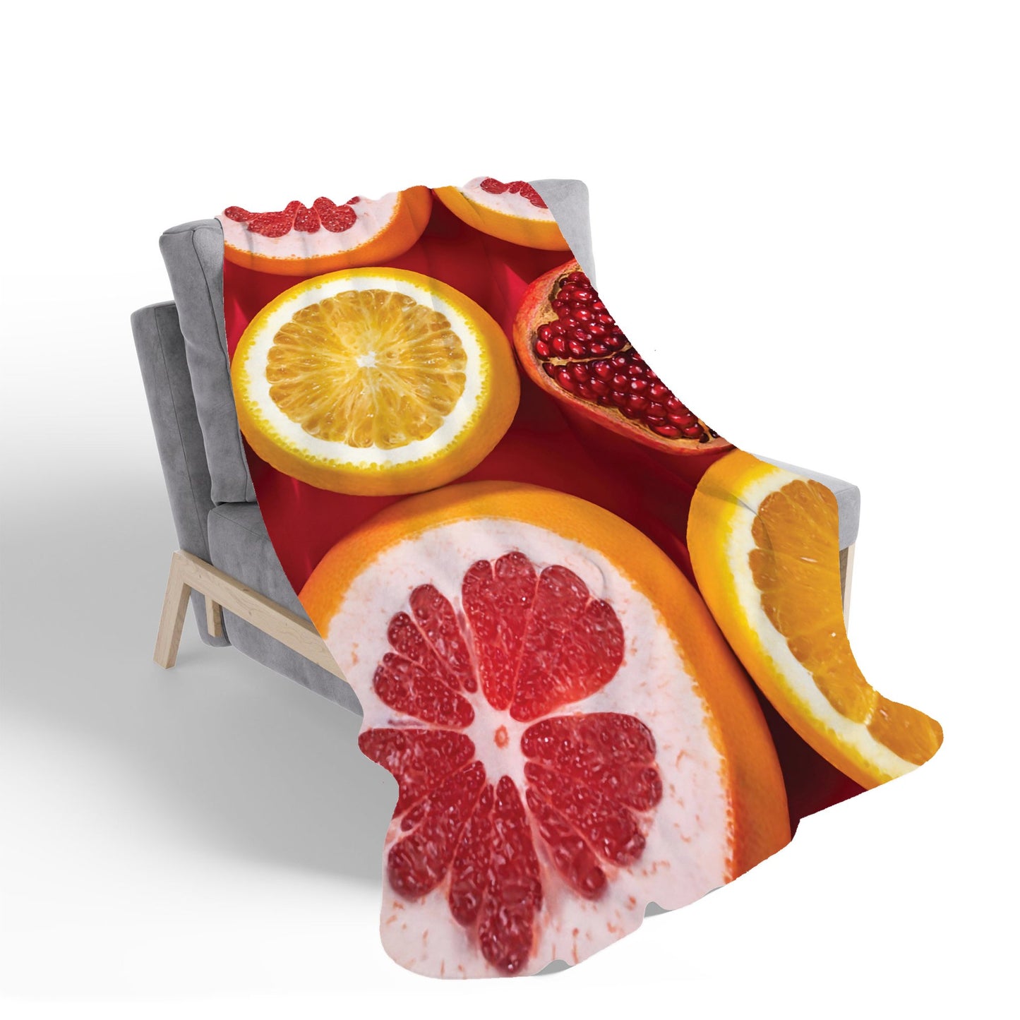 Citrus And Pomegranate Sherpa Blanket