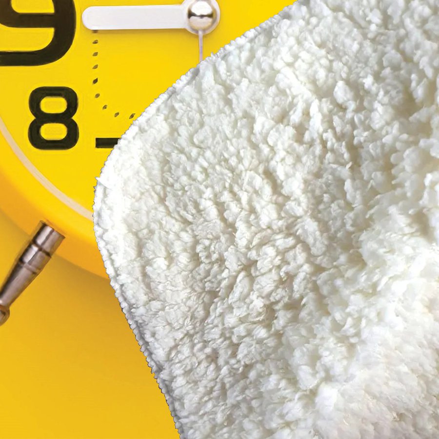 Yellow Alarm Clock Sherpa Blanket