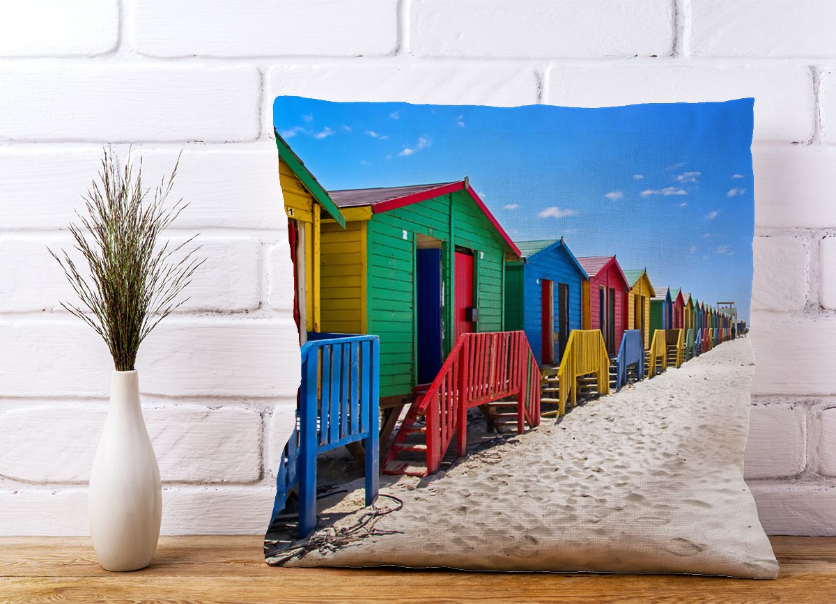 Beach Huts At Muizenberg Beach Cushions
