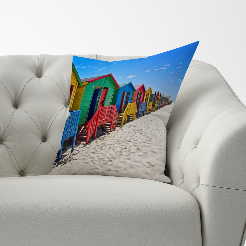 Beach Huts At Muizenberg Beach Cushions