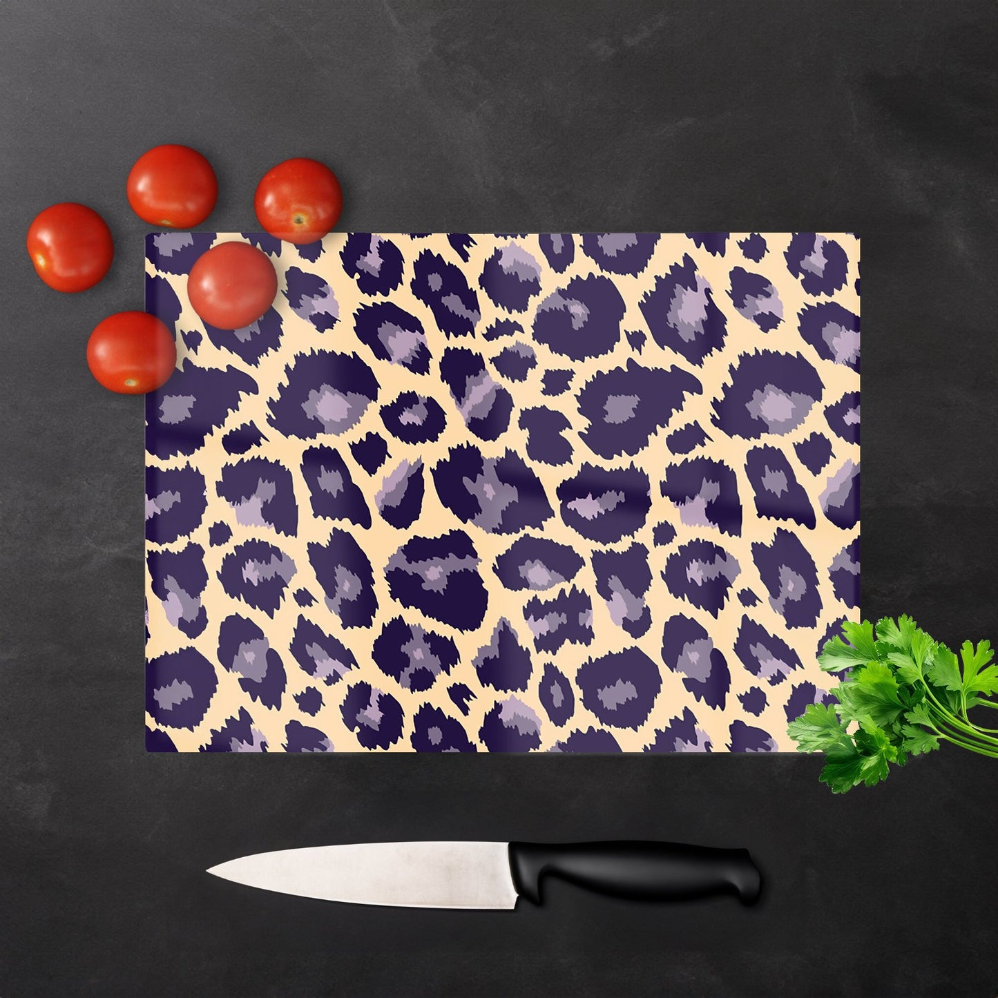 Leopard Print Glass Chopping Board