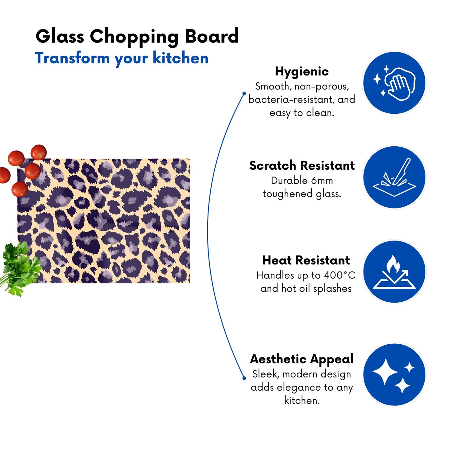 Leopard Print Glass Chopping Board
