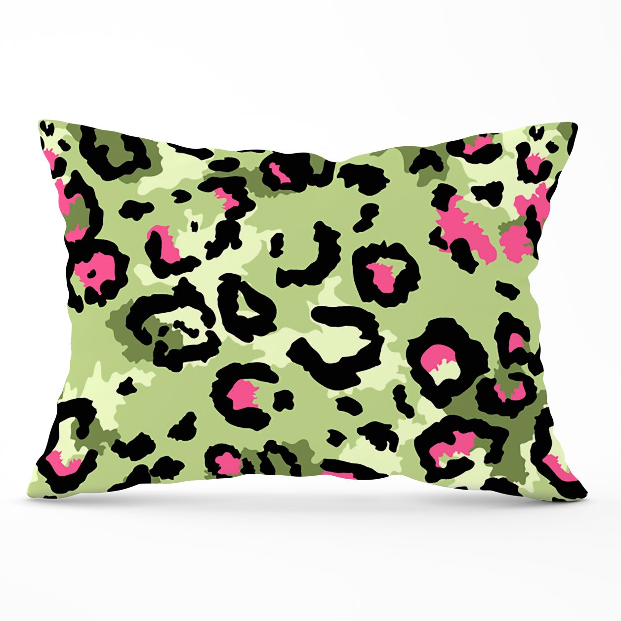 Green And Pink Leopard Print Cushions
