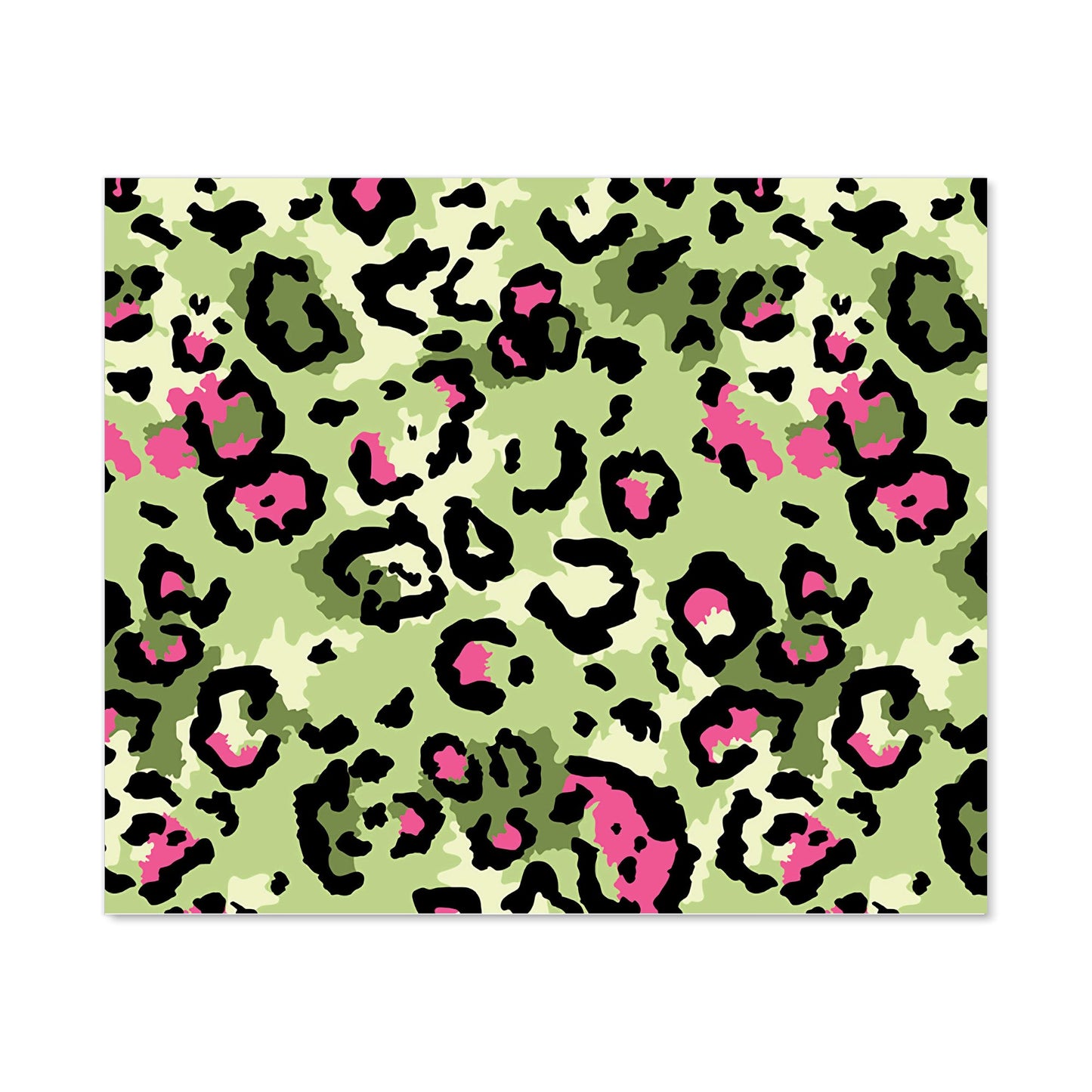 Green And Pink Leopard Print Kitchen Splashback