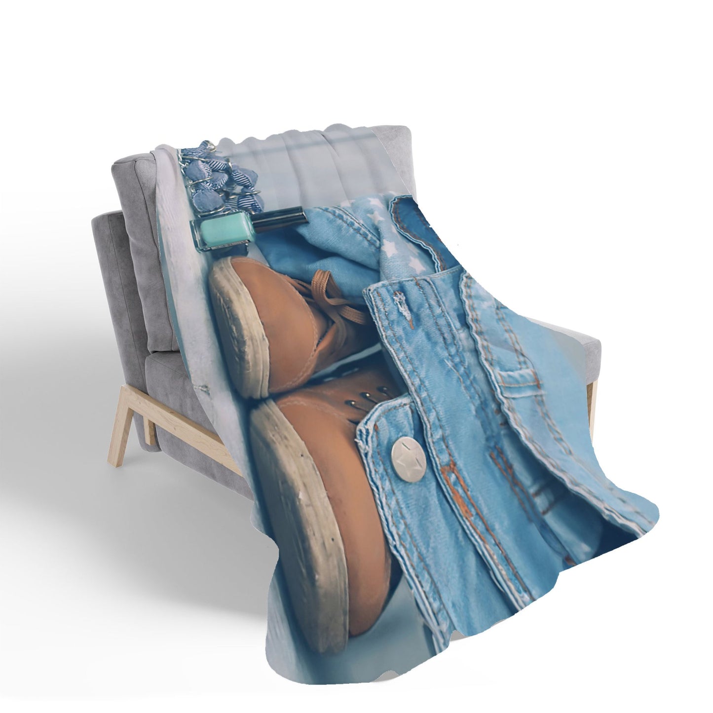 Shoes On The Bench Sherpa Blanket