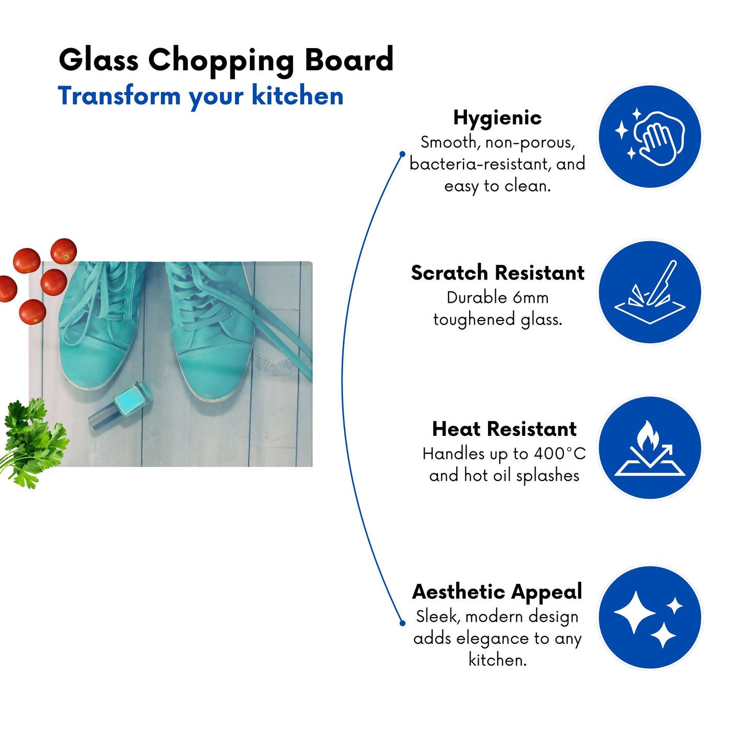 Lipstick Shoes Glass Chopping Board