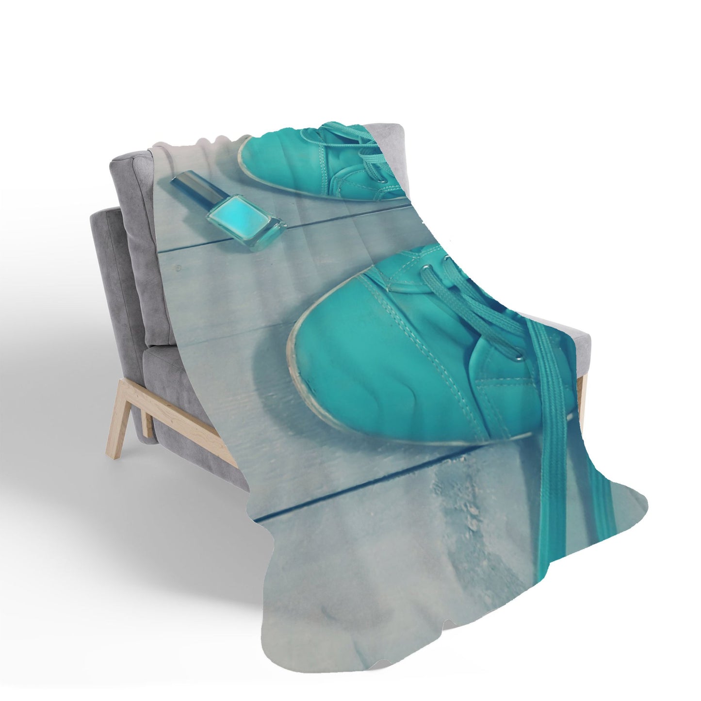 Lipstick Shoes Sherpa Blanket