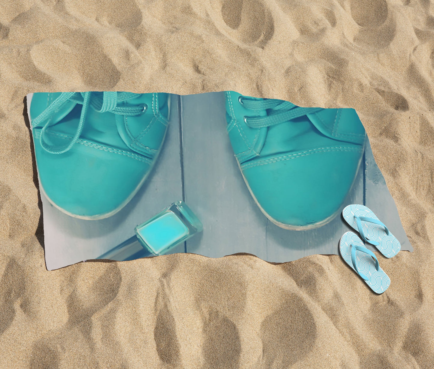 Lipstick Shoes Beach Towel