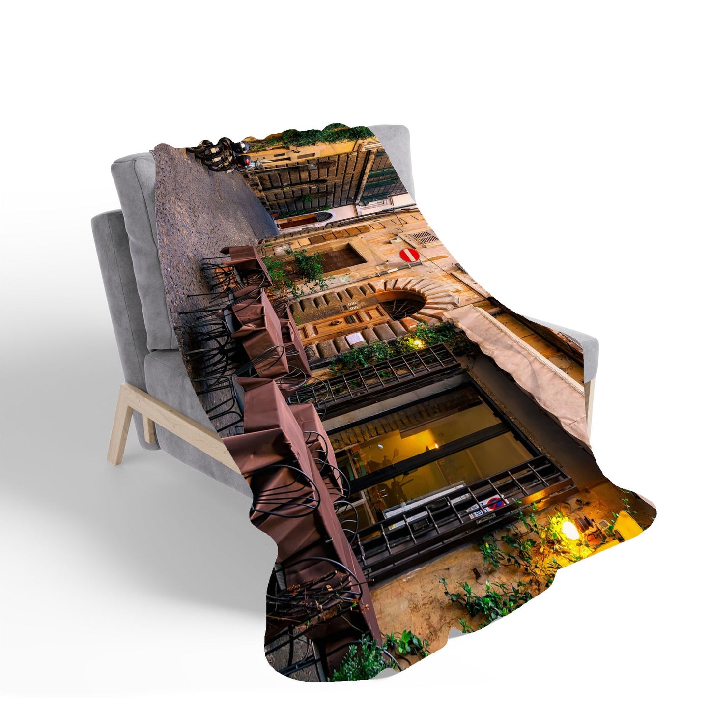 Cozy Rome Street Sherpa Blanket