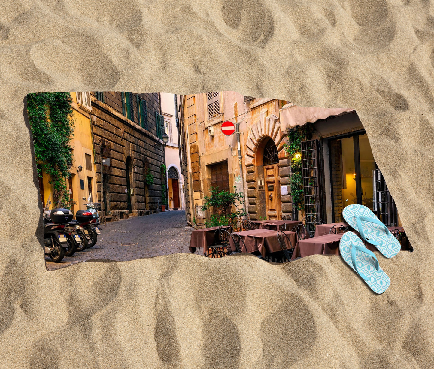Cozy Rome Street Beach Towel