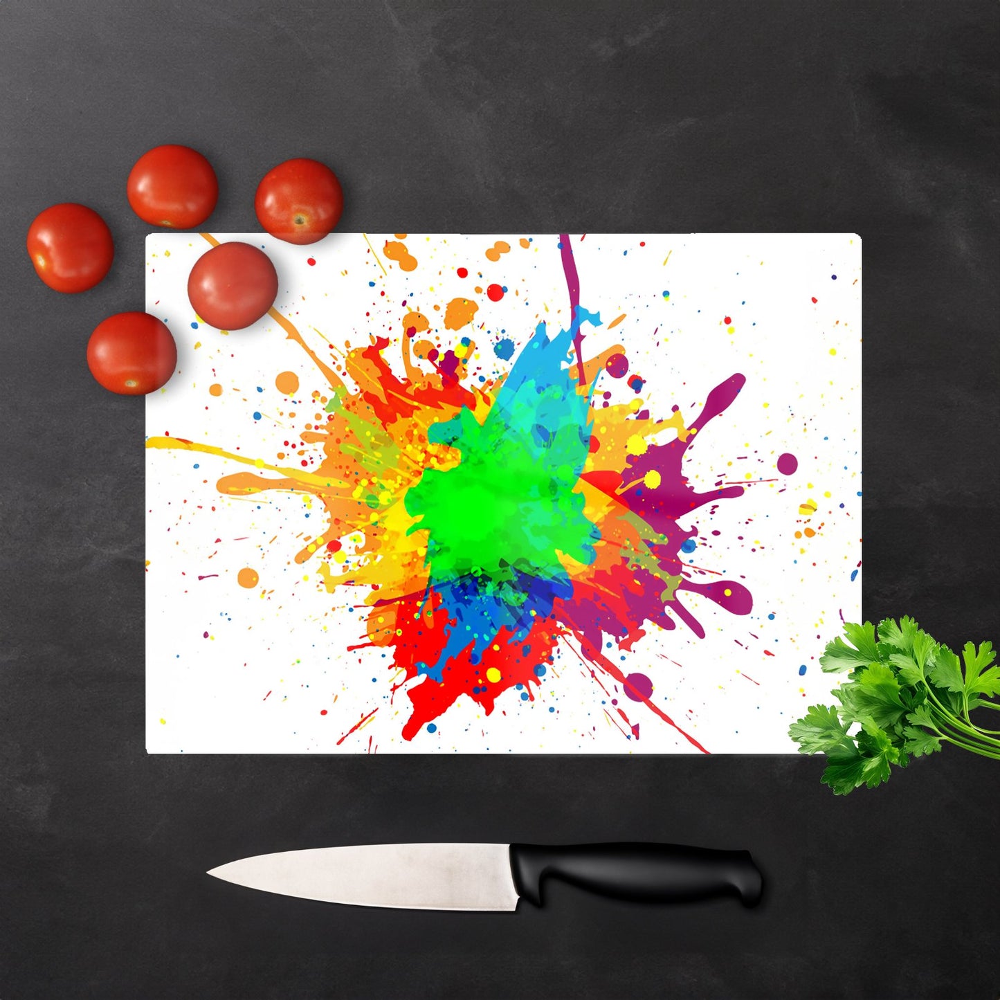 Paint Splash Glass Chopping Board