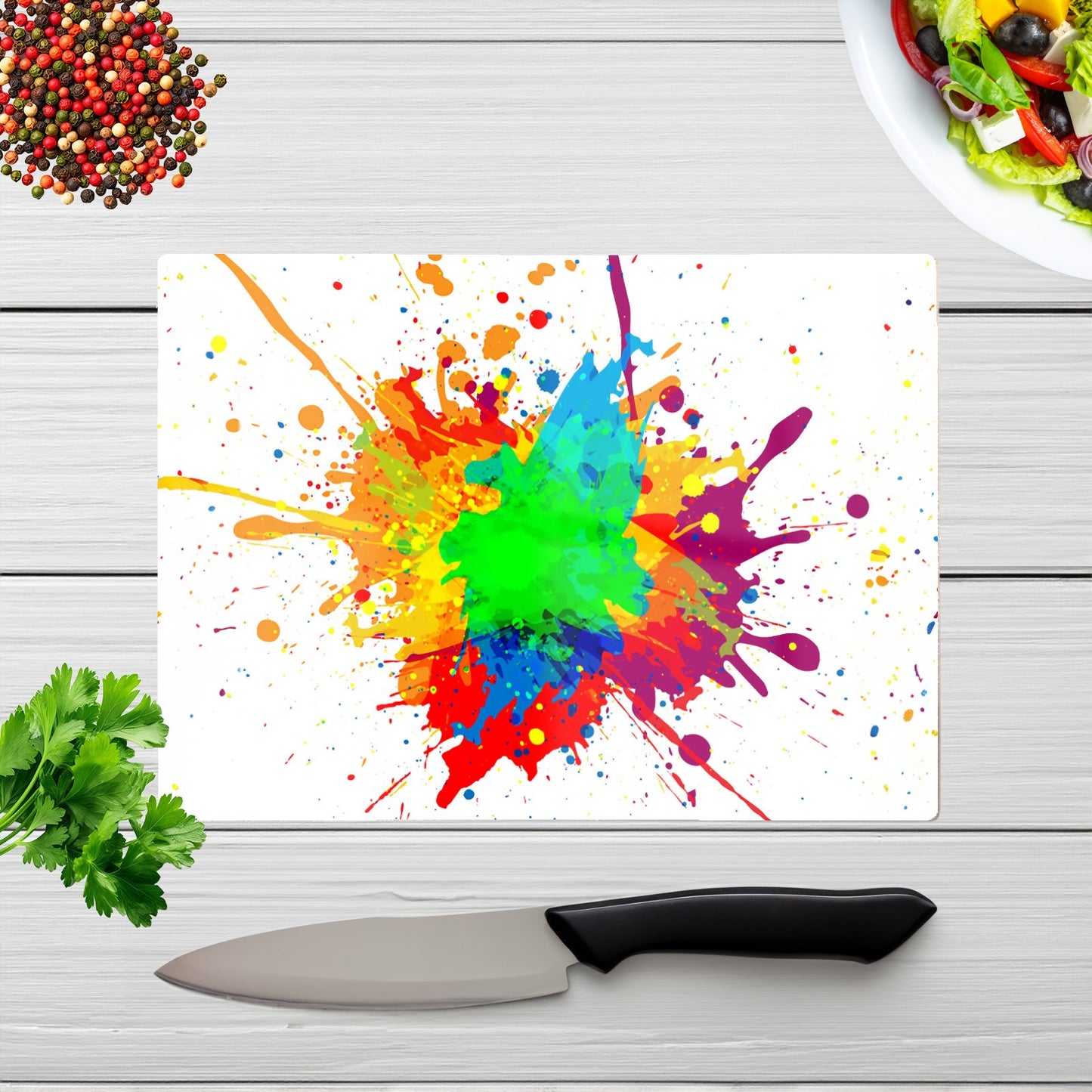 Paint Splash Glass Chopping Board