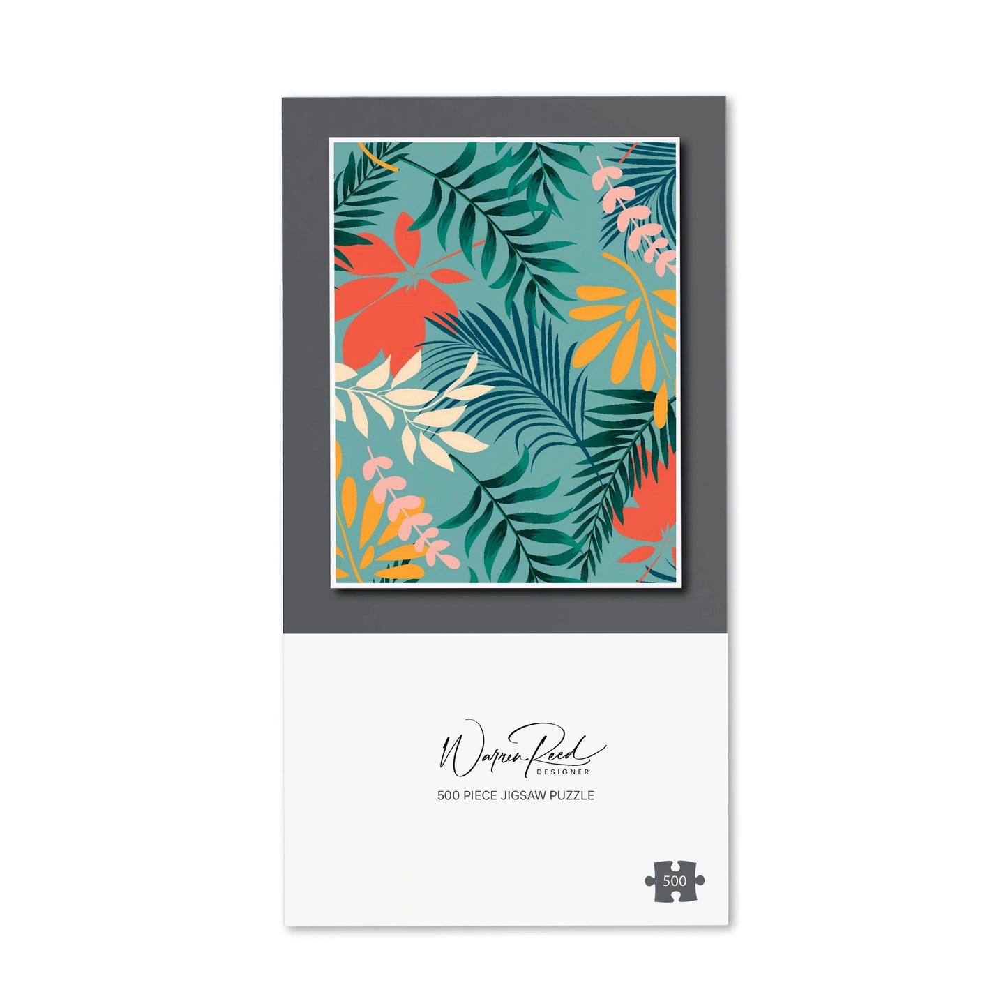 Abstract Bright Colorful Tropical Leaves Jigsaw Puzzle