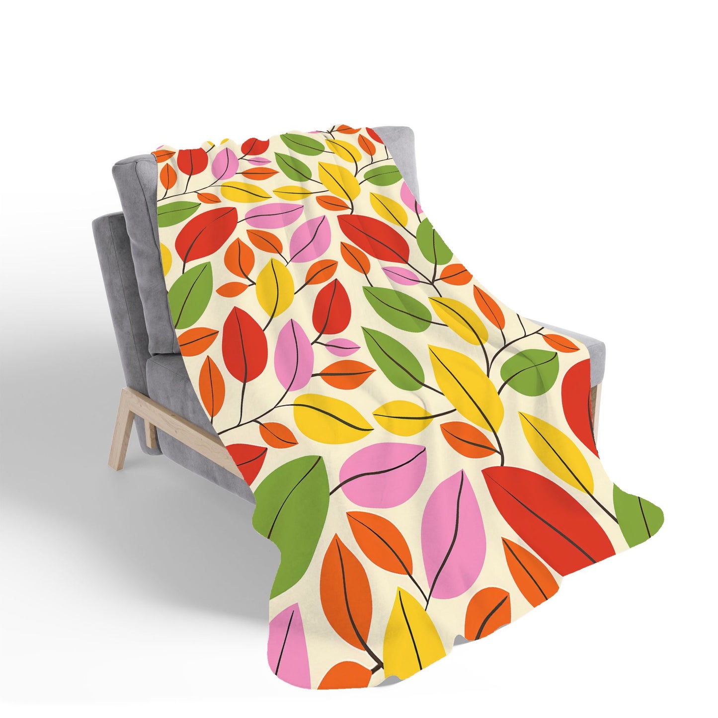 Autumn Leaves Sherpa Blanket
