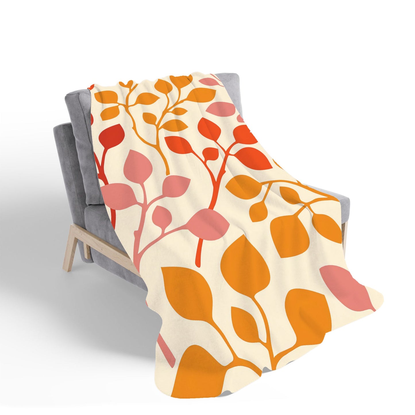 Colorful Autumn Leaves Sherpa Blanket