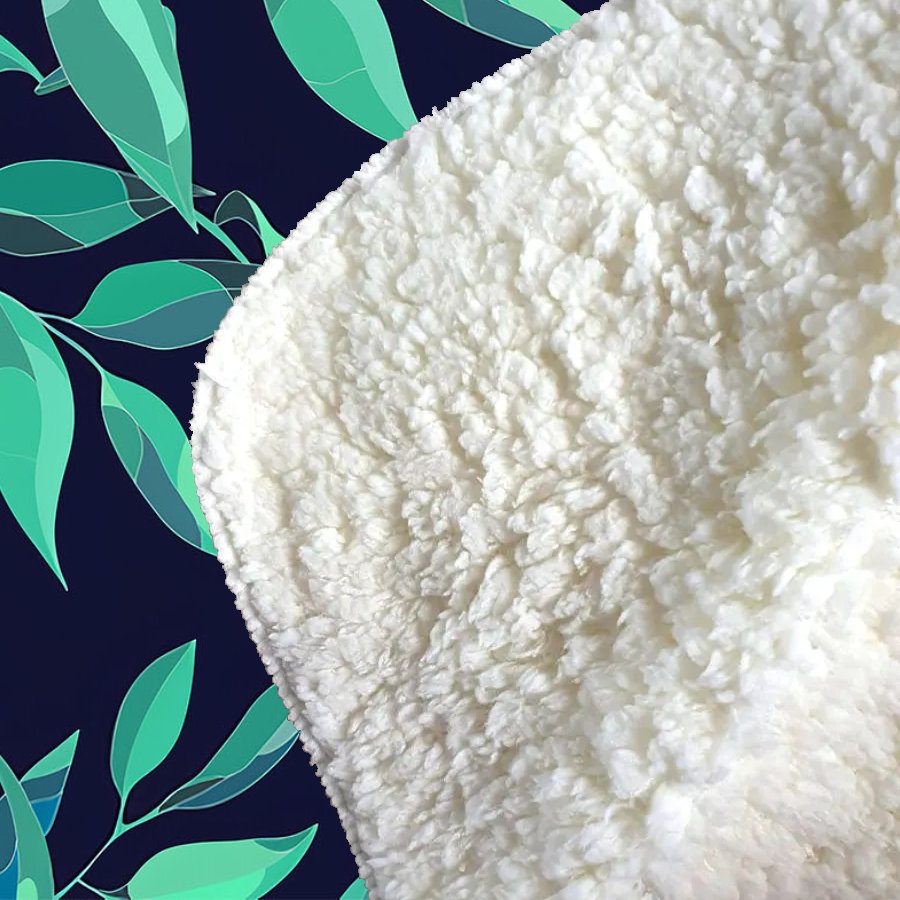Delicate Green Foliage Sherpa Blanket