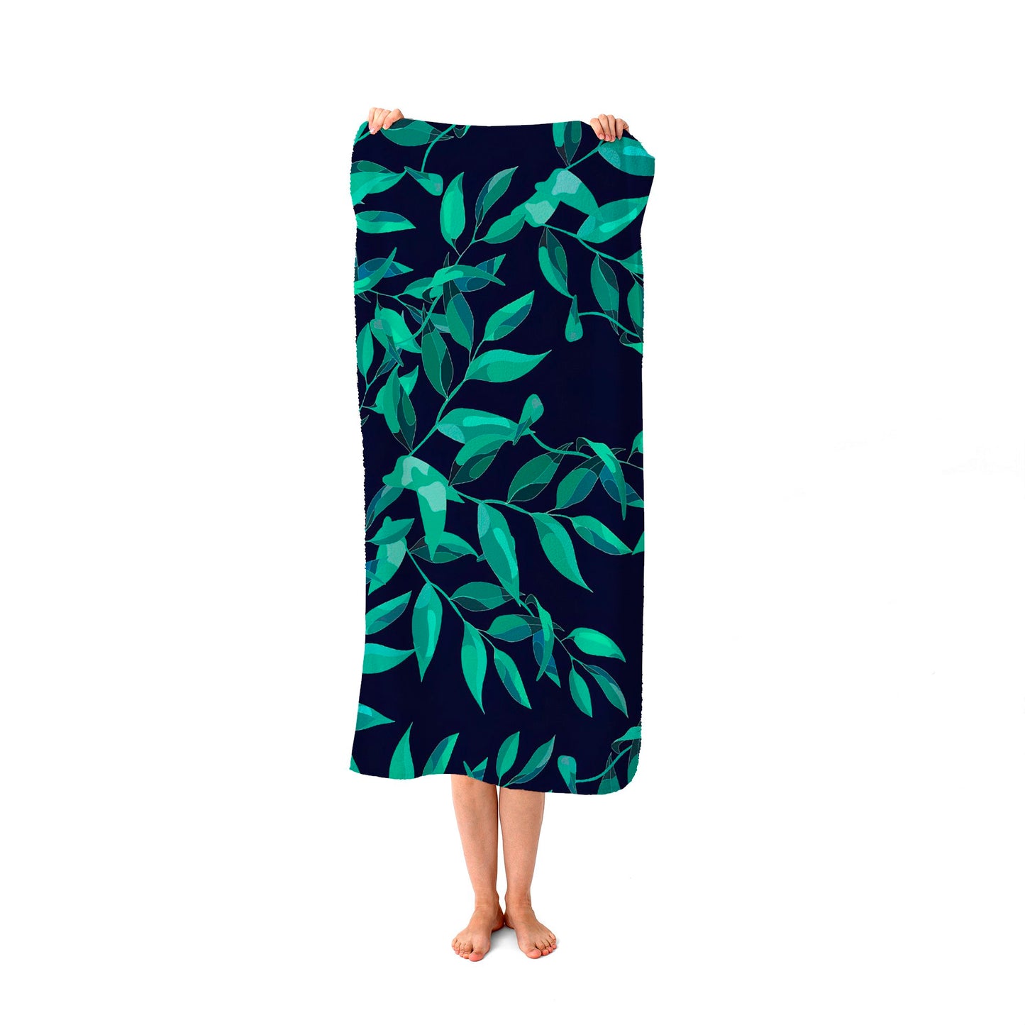 Delicate Green Foliage Beach Towel