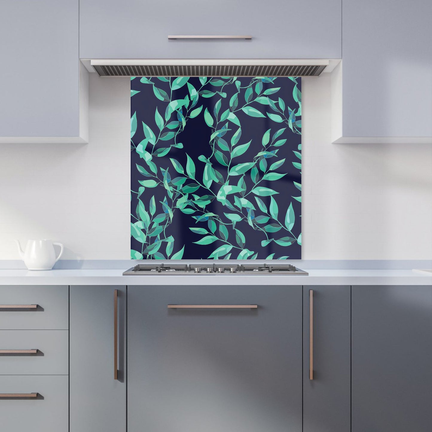 Delicate Green Foliage Kitchen Splashback