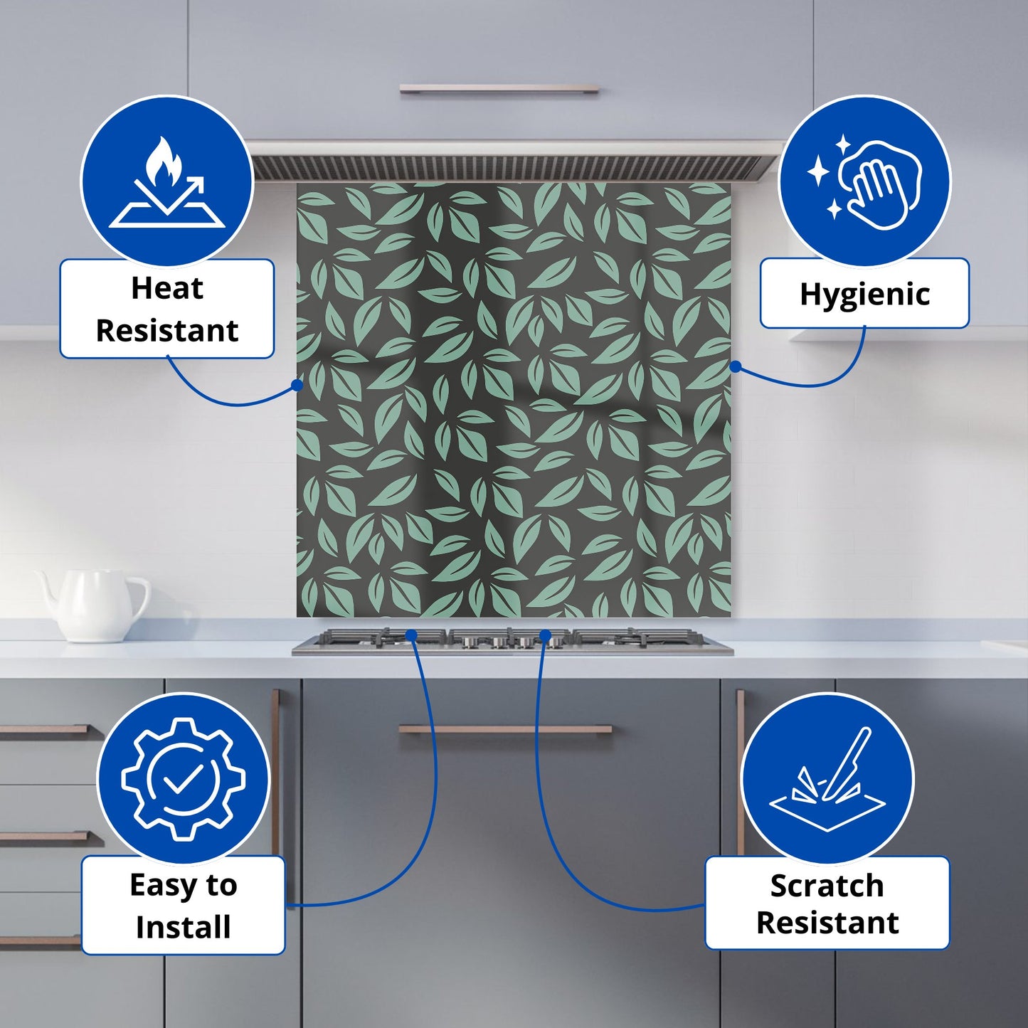 Delicate Leaf Kitchen Splashback