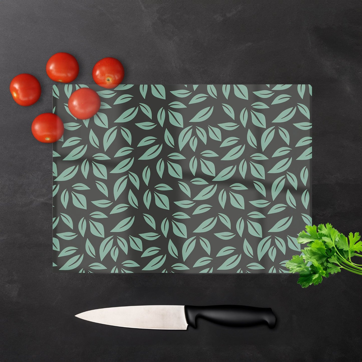 Delicate Leaf Glass Chopping Board
