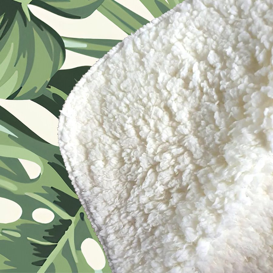 Exotic Palm Leaves Sherpa Blanket