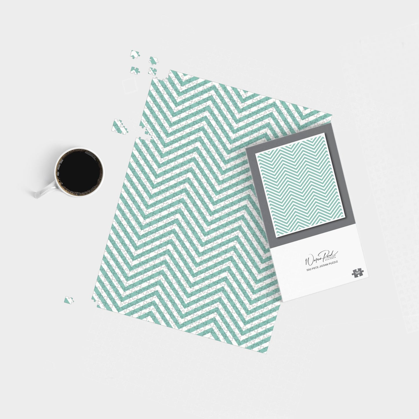 Geometric Chevron Pattern Jigsaw Puzzle