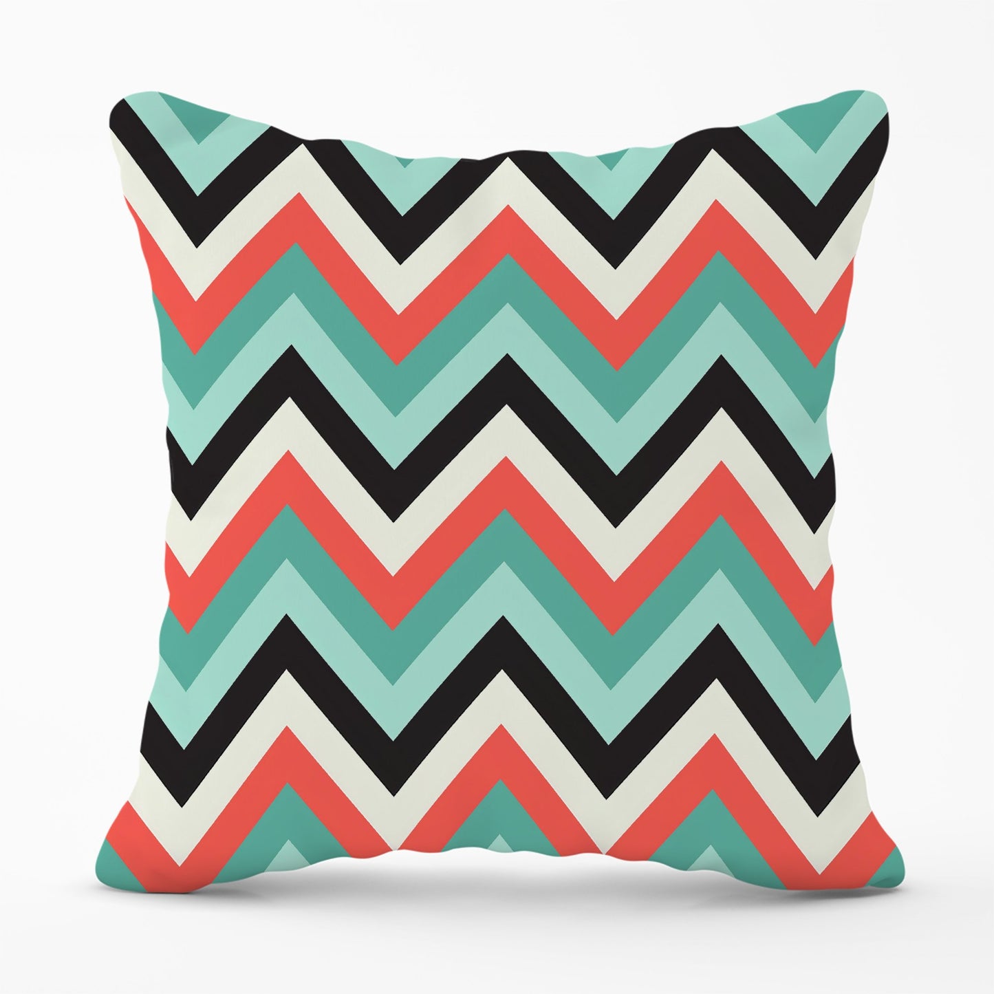 Geometric Colored Chevron Pattern Cushions